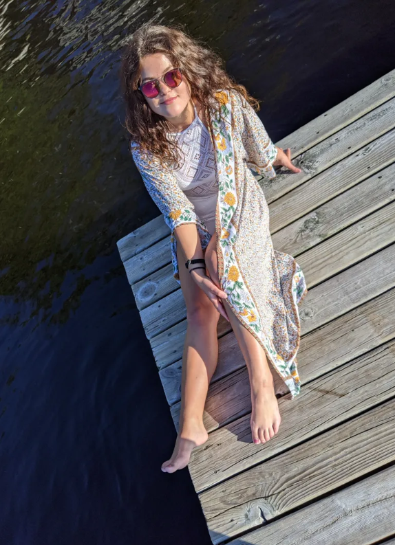 Ivory Floral Insect Repelling Kimono