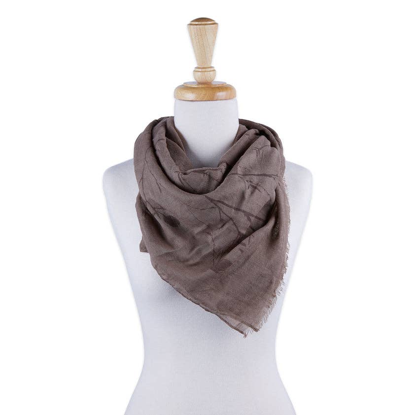 Hadley Wren Insect Shield® Mosquito-Repellent Scarf — Brown Branches & Leaves