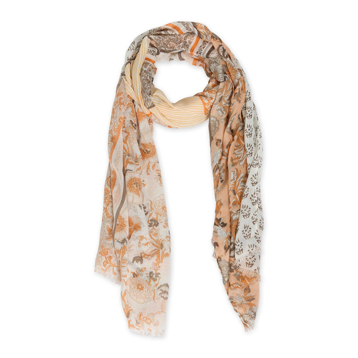 Hadley Wren Insect Shield® Mosquito-Repellent Scarf — Orange Boho Floral
