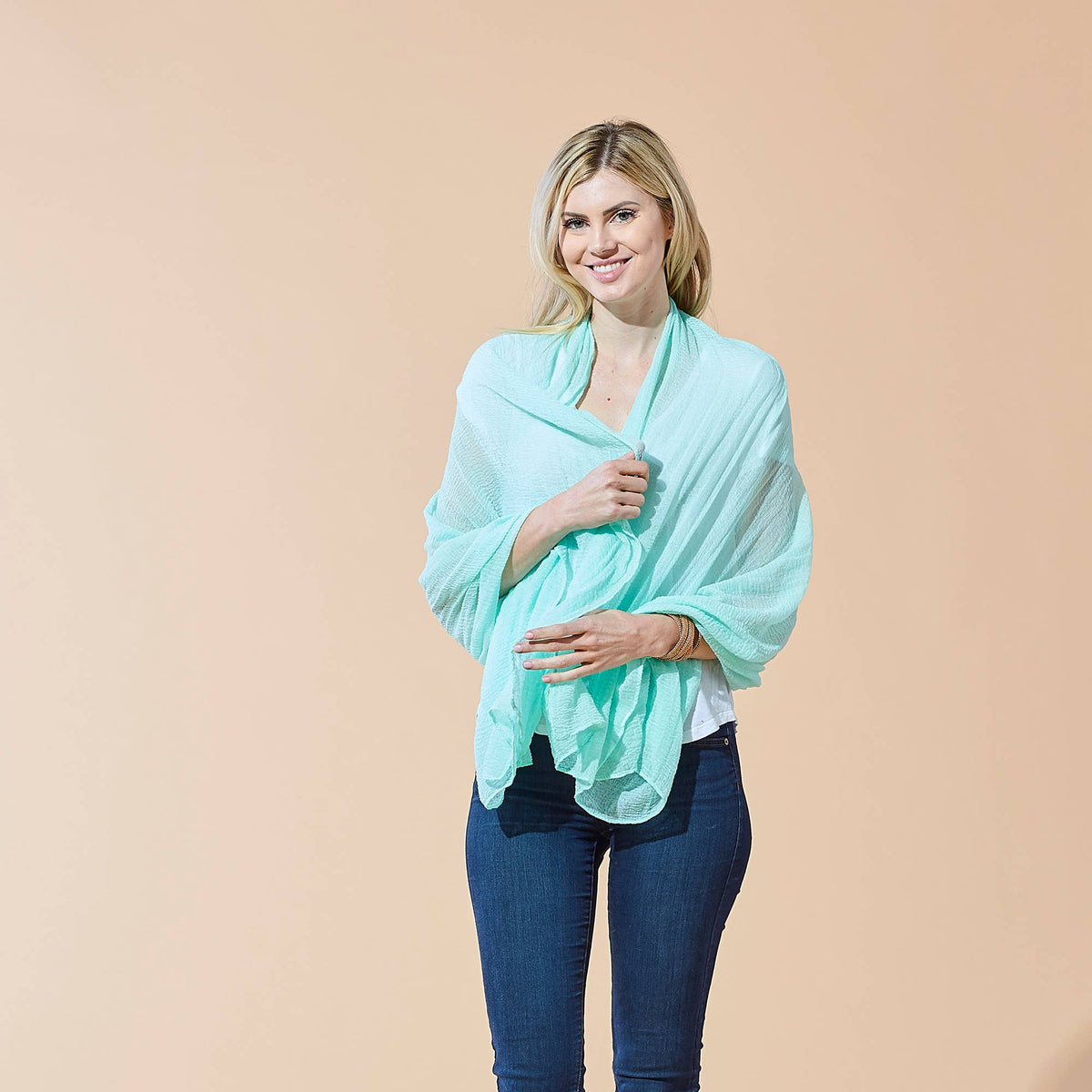 Hadley Wren Insect Shield® Mosquito-Repellent Scarf — Seafoam