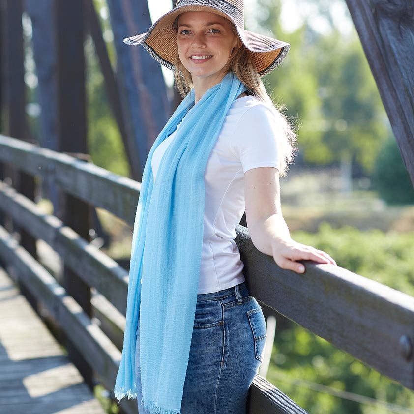 Hadley Wren Insect Shield® Mosquito-Repellent Scarf — Light Blue